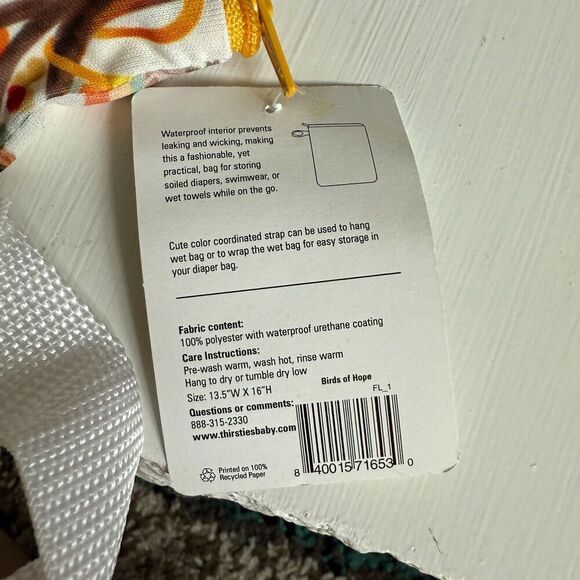 NWT Thirsties Deluxe Extra Large Wet Bag Cloth Diapers Swimsuit Fall Leaves - Picture 3 of 6